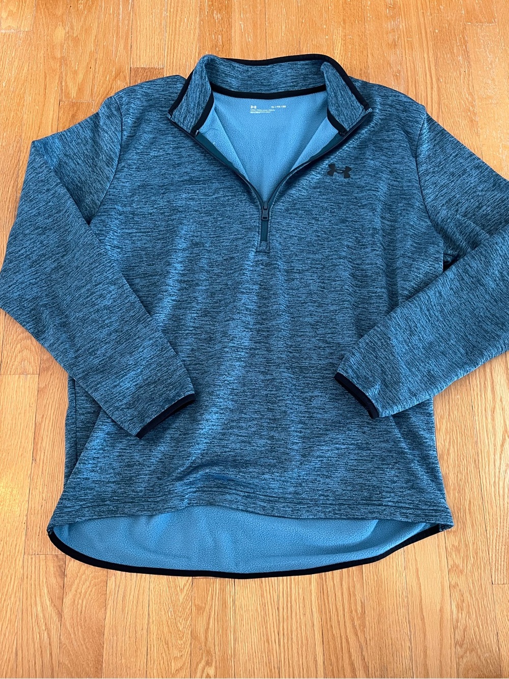 Mens Under Armour Blue Heather Quarter-Zip Pullover